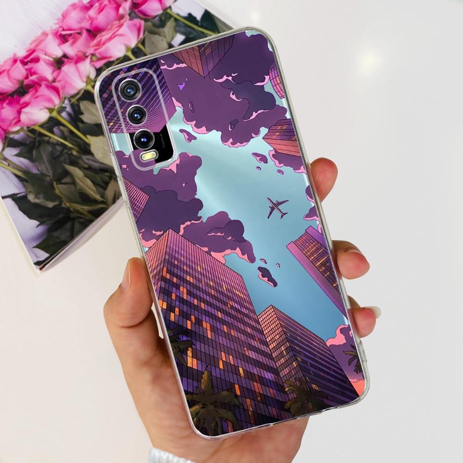 For Vivo Y11s Y12s Case V2028 V2026 V2033 Popular Flower Clear Silicon Back Cover For Vivo Y20 Y20i Y20s V2029 V2027 V2032 Funda
