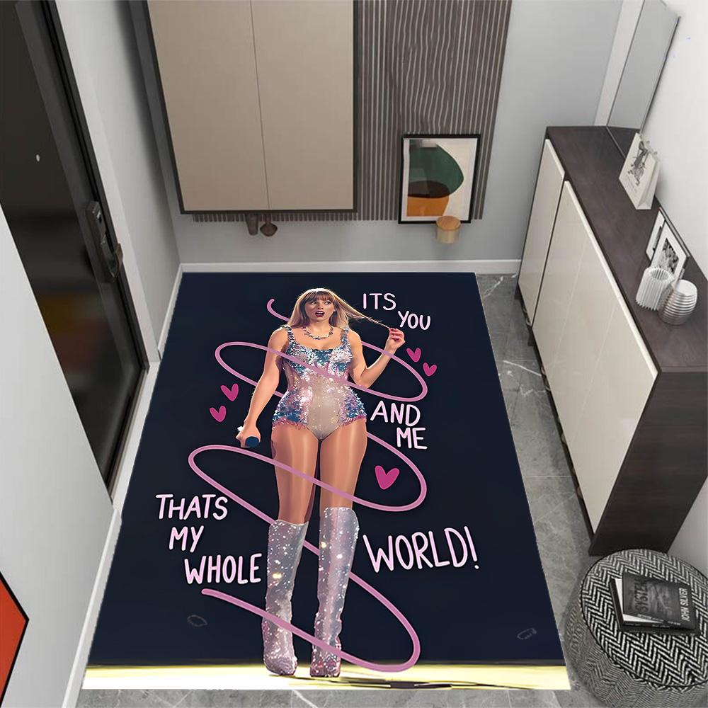 Taylor Swift Angel Themed Anti-Slip Rugs - Polyester Home Decor, Suitable for Bedrooms, Living Rooms, Doorways, Studios, and Decorations