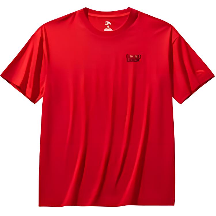 

Anta Lifestyle Series Sport Casual Simple Solid Color Round Neck Pullover Loose Letter Short Sleeve T-Shirt Unisex T-Shirt Classic-Red 972528124-8 S
