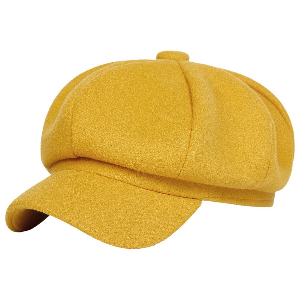 Women's Beret, Newsboy Cap, French Wool Hat, Octagonal Hat