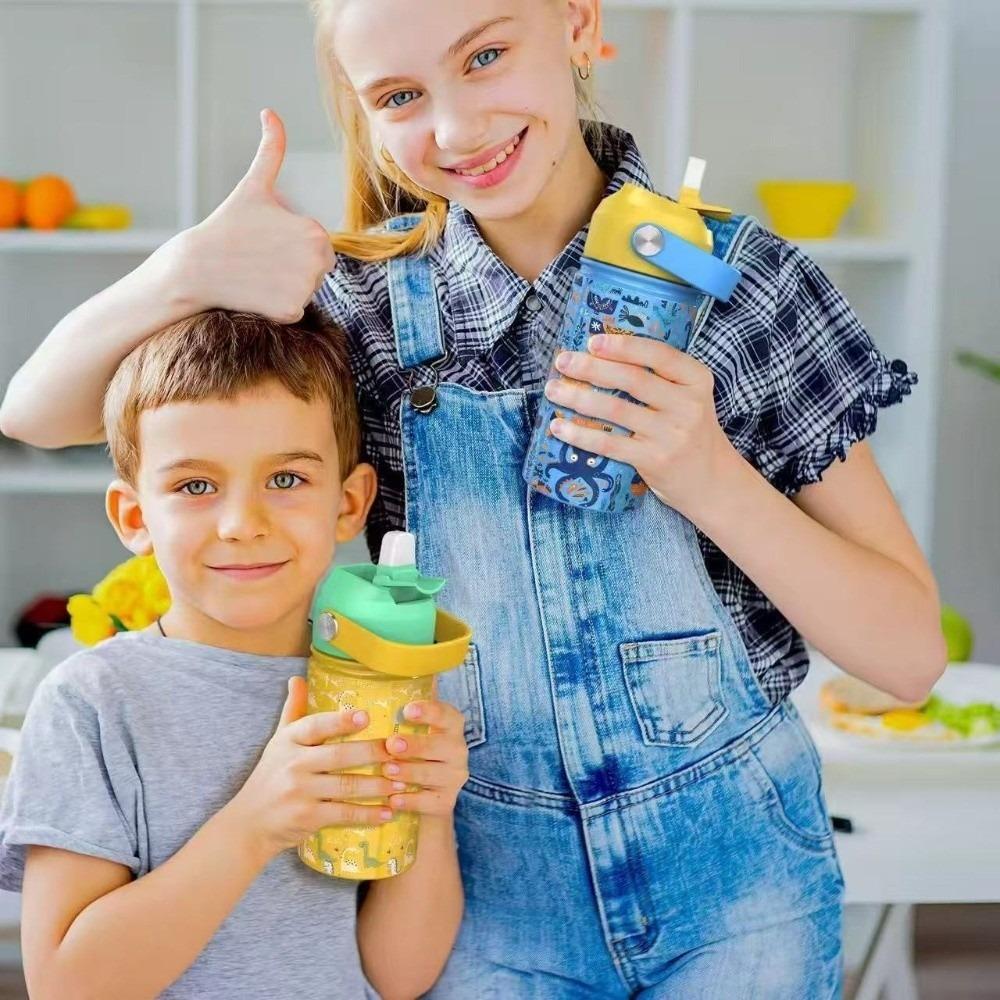 Stainless Steel Children's Water Bottle With Lid Vacuum Flask Thermo Cup  Milk Container
