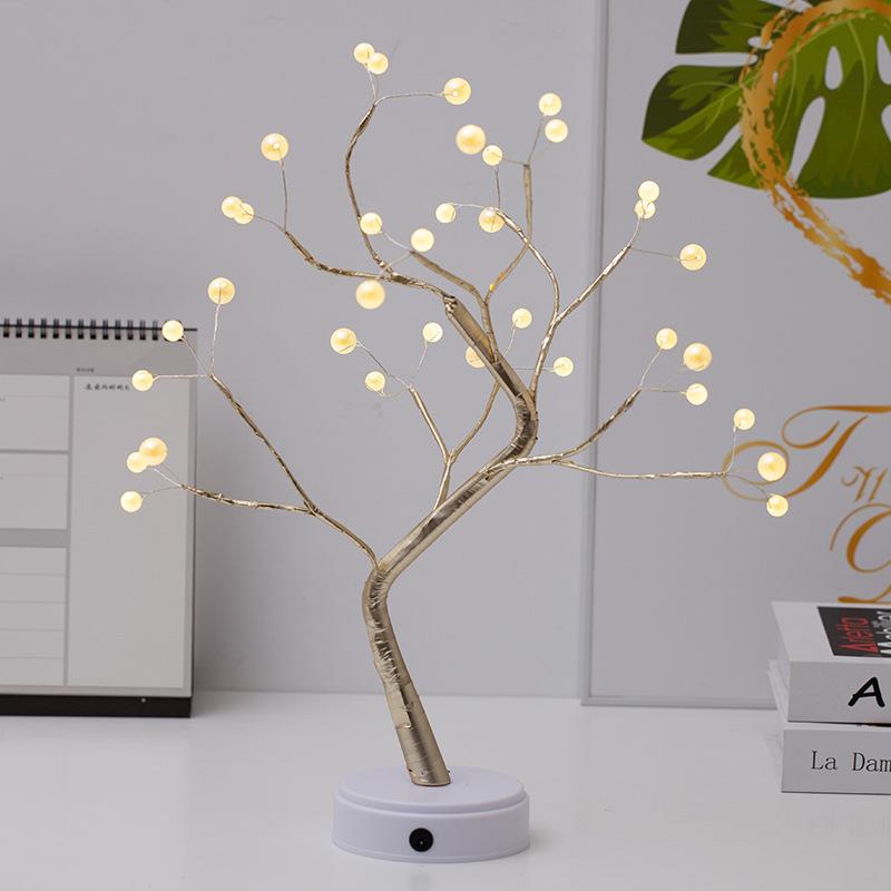 Regalo di compleanno 1 giugno Festa dei bambini Ragazza Laurea Piccolo regalo Albero di fuoco Fiore d'argento Luce decorativa Albero di luce