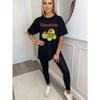 Oversized T Shirt Black Tomatoes Green Vegetables Print Casual Summer Wear