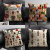 Nutcracker Soldier Christmas Cushion Cover Natural Linen Organic Fabric DoubleSided Printing Sofa Home Decor Gift Pillow Case