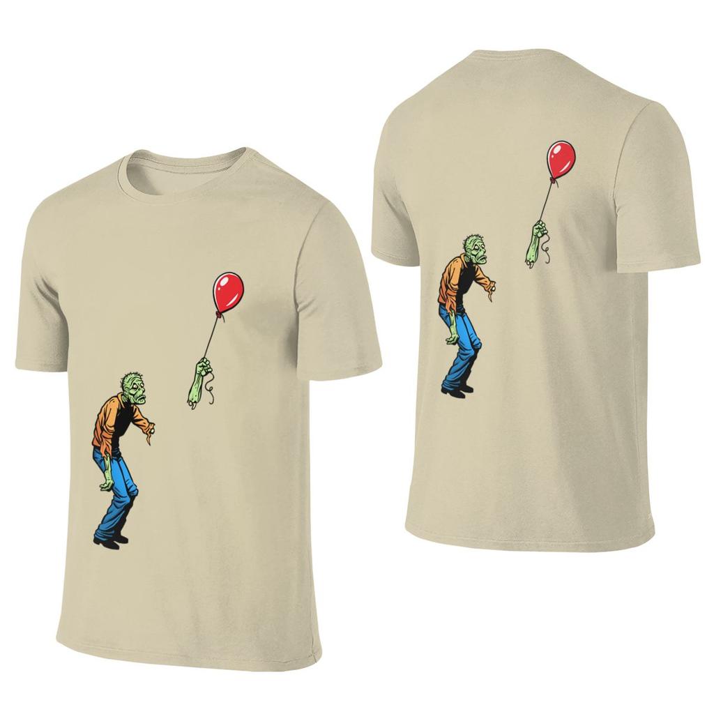 Sad Zombie With Balloon Versatile Reversible Tshirt Street Hiphop No Curling Cotton Tee