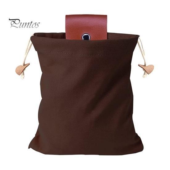 Hands Free Picking Sack Collapsible Foraging Bag with Belt, Canvas And PU Leather Waist Outdoor Farm Gear Pouch, Adjustable for Fruits Vegetables