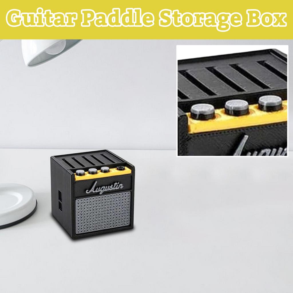 Miniature Speaker Shaped Ukulele Pick Storage Box 3D Printed Guitar Pick and Accessory Organizer Compact Desktop Music Storage Container