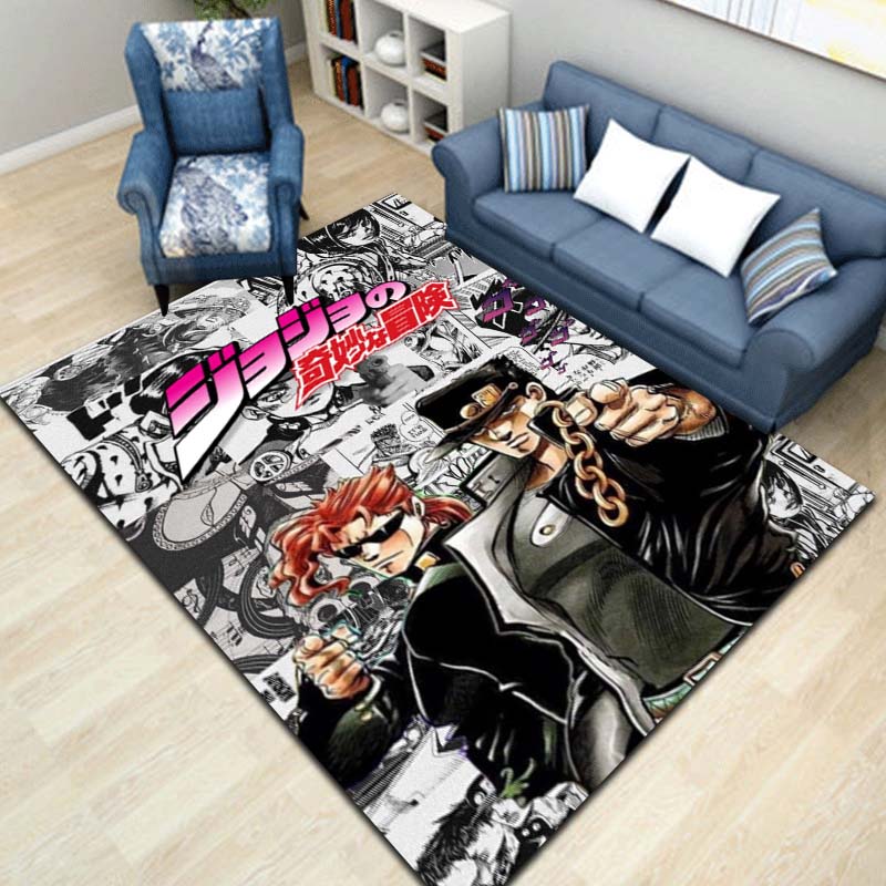 3D Classic Anime J-JoJo's Bizarre Adventure Game Printed Carpet Tea Table Living Room Bedroom Decoration Anti slip Carpet Gift