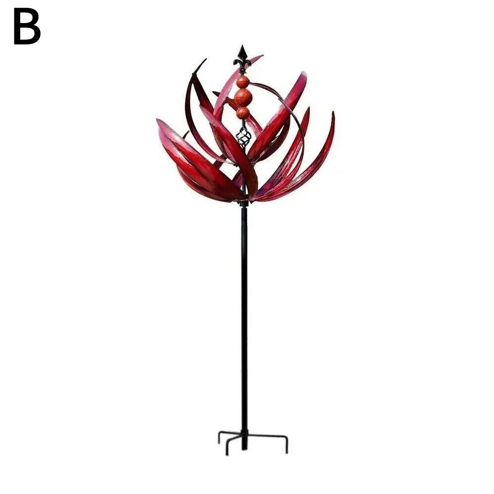 1/2pcs Harlow Wind Spinner Metal Windmill 3D Wind Powered Kinetic Sculpture Lawn Metal Wind Solar Spinners Yard for Garden Decor