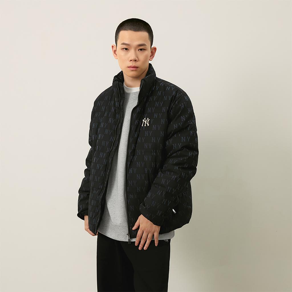 New MLB MONOGRAM Collection New York Yankees 24FW Down Jacket Unisex Black 3ADJM0346-50BKS