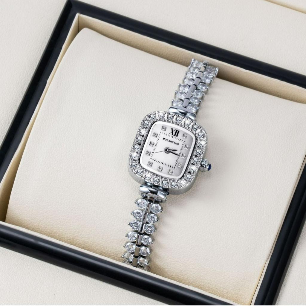 Fritillary Decorative Women'S Watch Fashionable Light Luxury Diamond-Encrusted Alloy Fashionable Quartz Watch Temperament Simple Watch