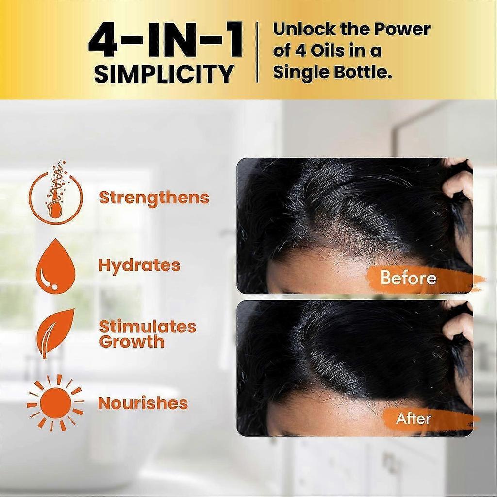 Batana Oil for Hair Growth, 4-in-1 Pure & Unrefined Honduran Oil with Rosemary, Castor, Pumpkin Seed Oil - Nourishes, Strengthens, Promotes Healthy Ha