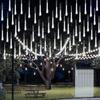 Outdoor LED Solar Meteor Shower Lights: Colorful, Waterproof Tree Decoration String for Courtyard and Holiday Hanging.