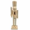 Classic 38cm White Unpainted Nutcracker Soldier Wooden Figure For Christmas Table Centerpiece Home Decor For Adults Holiday Gift
