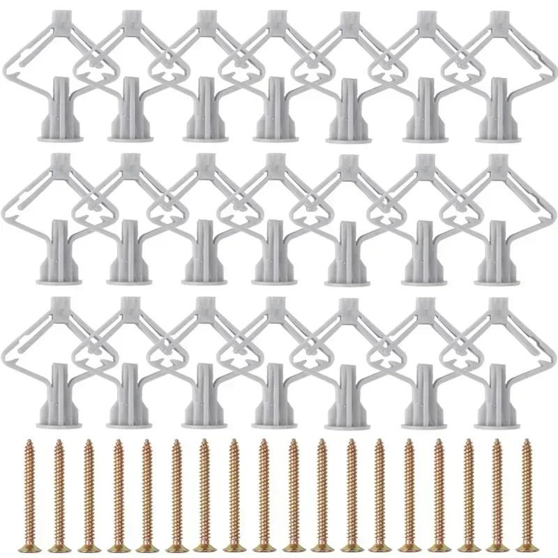 

Aircraft Butterfly Gypsum Board Expansion Screws Hollow Wall Plasterboard Self-Drilling Plug Pipe Drywall Hardware Fixings Kit 20PCS(10sets)