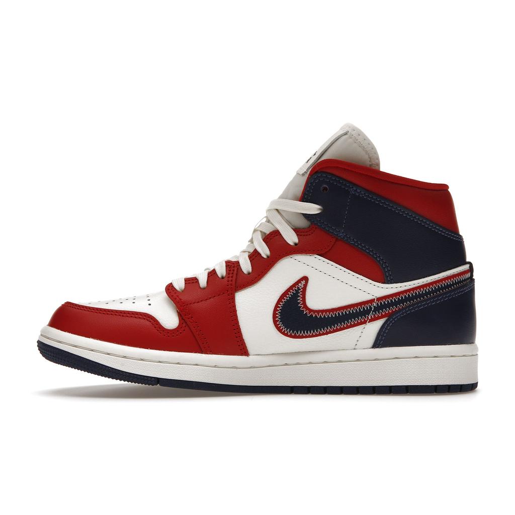 Air Jordan 1 Mid SE USA 2022 Kadın Spor Ayakkabı Kırmızı Gym-Kırmızı Yelken DQ7648-600