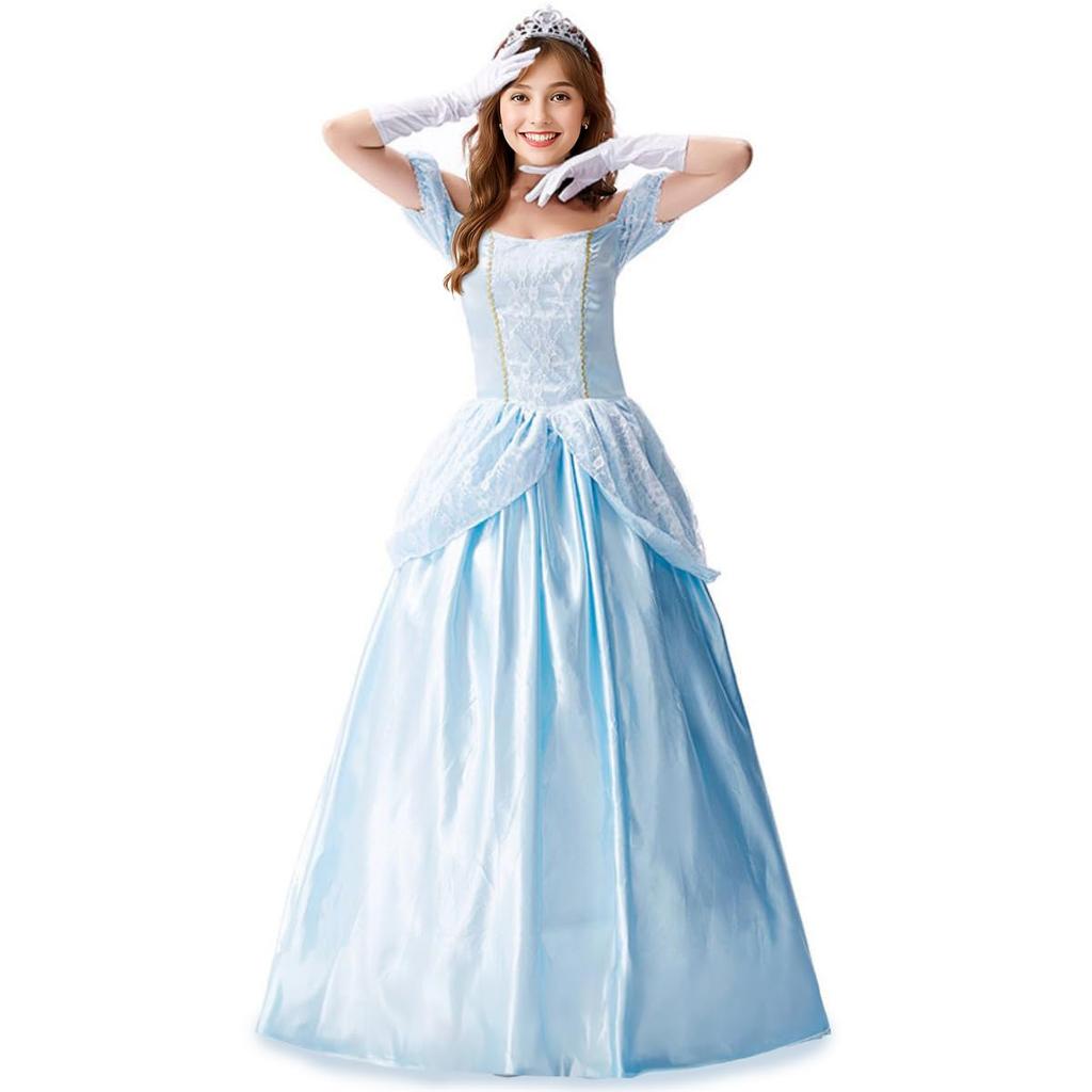 Cinderella Adult Halloween Princess Sizes 419 [monoii] Cosplay, Costume, Dress, S, M, L, XL,