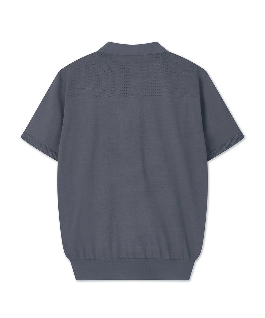 Antomas Scallop Polo Knit Men'S - Gray