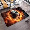 Fiery Soccer Ball Design Carpet for Living Room or Bedroom Decor Suitable for Use As an Anti-slip for Living Room Bedroom Sofas