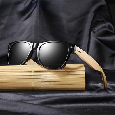 Modne okulary przeciwsłoneczne z drewna bambusowego mężczyźni kobiety klasyczne kwadratowe Vintage okulary przeciwsłoneczne do jazdy czarne okulary wędkarskie okulary Uv400