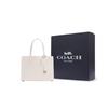 Coach Carter 28 Solid Color Logo Tag Pebble Leather Tote Bag Women tote White CJ806-B4HA
