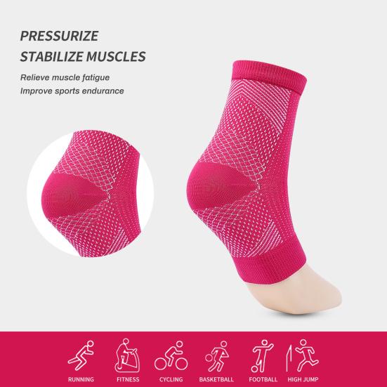 1 Paar Fersensporn Socken Achillessehnenentzündung Linderung Sportliche Fuß Knöchel Bandage Socken Rutschfest Feuchtigkeitstransportierend Herren Damen Zehenlos Knöchel Kompressionsmanschetten