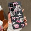 Cherry Bowknots Lips Disco Ball Pattern Case Xiaomi 14T 13T 11T Pro Leather Texture Silicone Cover Funda For Redmi Note 14 13 Pro 4G 5G 12 11