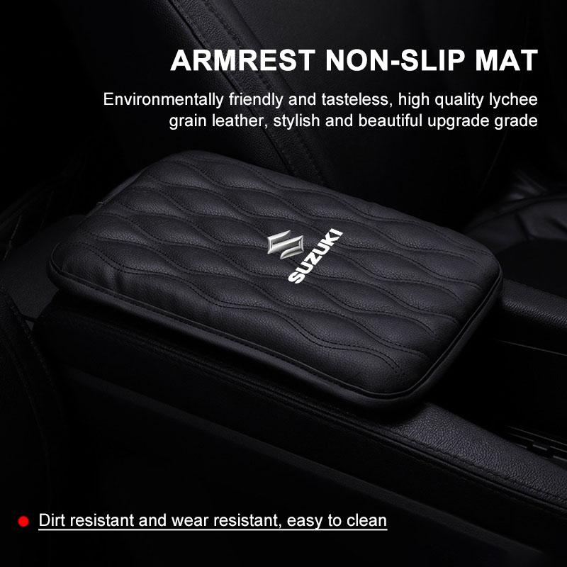 Läder Auto Armstödskydd Skyddande Vattentätt Handkudde Bilstyling för Suzuki Grand Swift Jimny Vitara Baleno IGNIS SX4 XL-7 GW250 Tillbehör