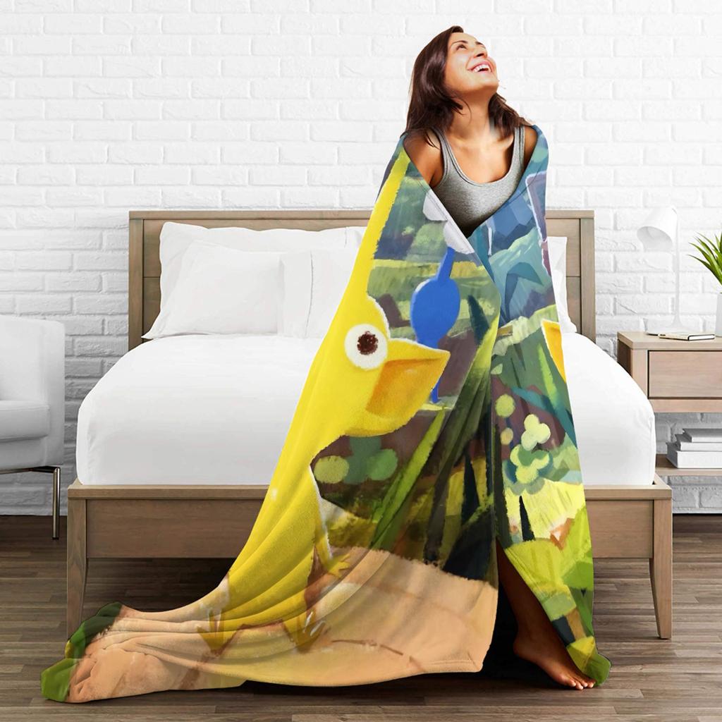 Pikmin Game Blanket Soft Warm Novelty Plush Throw Blanket For Living Room Picnic Flannel Bedspread Bed Cover