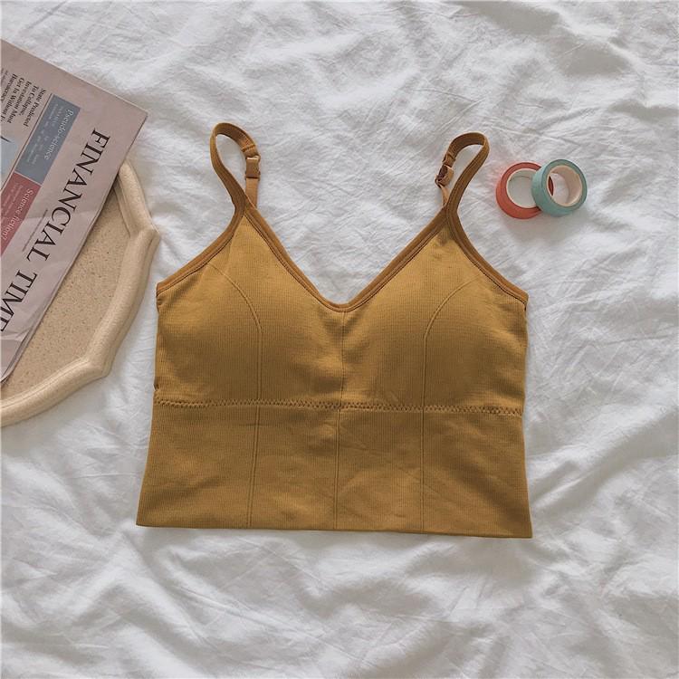Sexy U-Shaped Camisole with Chest Pad for Women – Elegant Inner and Outerwear