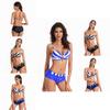 Premium Quality 2 Pcs Summer Ladies Push Up Swimwear Stripe Bikini Set For Women