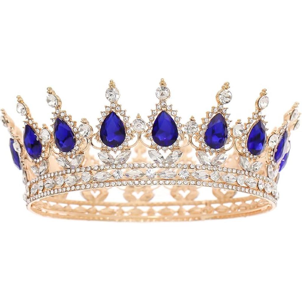 FORSEVEN Queen Crown Rhinestone Wedding Crowns and Tiaras for Women Costume Party Hair Accessories Princess Birthday Crown Crystal Bridal Crown