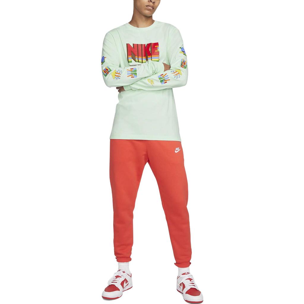Nike T Shirts Men's Mint Green Crew Neck Moderate Straight Fit DX1051-379