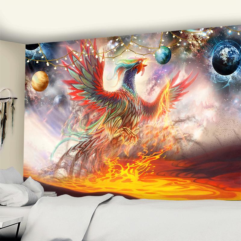 Psychedelische Death Mushroom Wandtapijt Wanddecoratie Kleurrijke Abstracte Boheemse Hippie Hekserij Slaapzaal Woondecoratie 95x70cm
