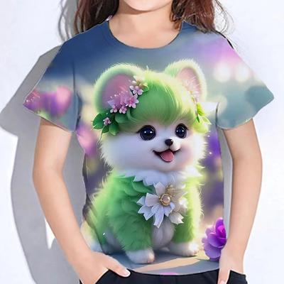New Tops For Children Short Sleeve Summer Cat T Shirts Girl Kids Clothes 3d Print Tee Shirts Kawaii T-Shirts From 3-12 Years
