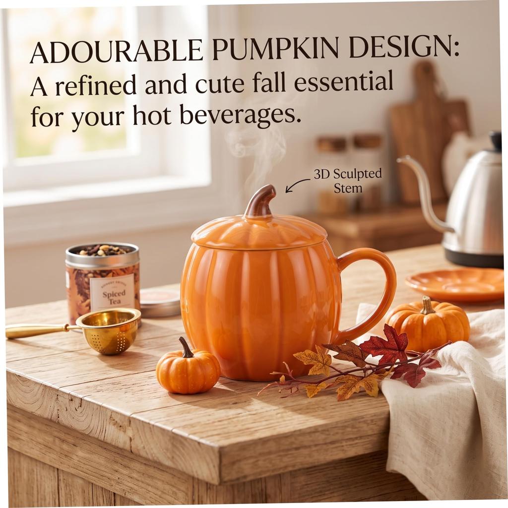 Halloween Pumpkin Mug 11oz Novelty Coffee Cup for Fall Decor and