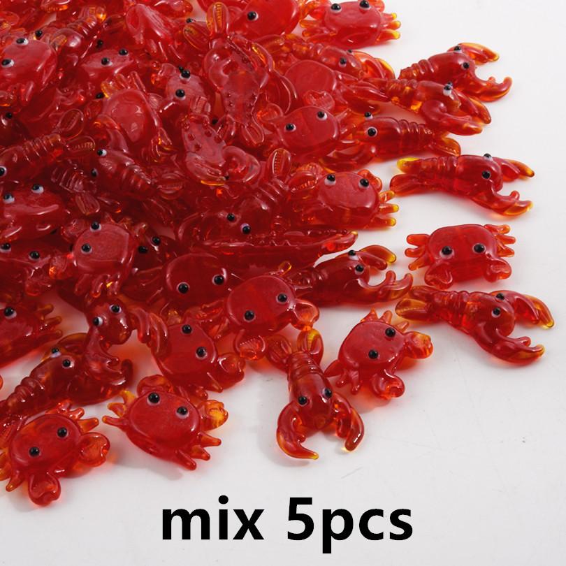 2/5pcs Red Crab/Lobster Charms For Jewelry Making Supplies Ocean Animal Pendants Glass/Enamel DIY Earrings Keychain Beach Charm