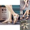 Fashionable 2024 Womens Wedge Flip Flops Outdoor Beach Sandals With Thick Sole