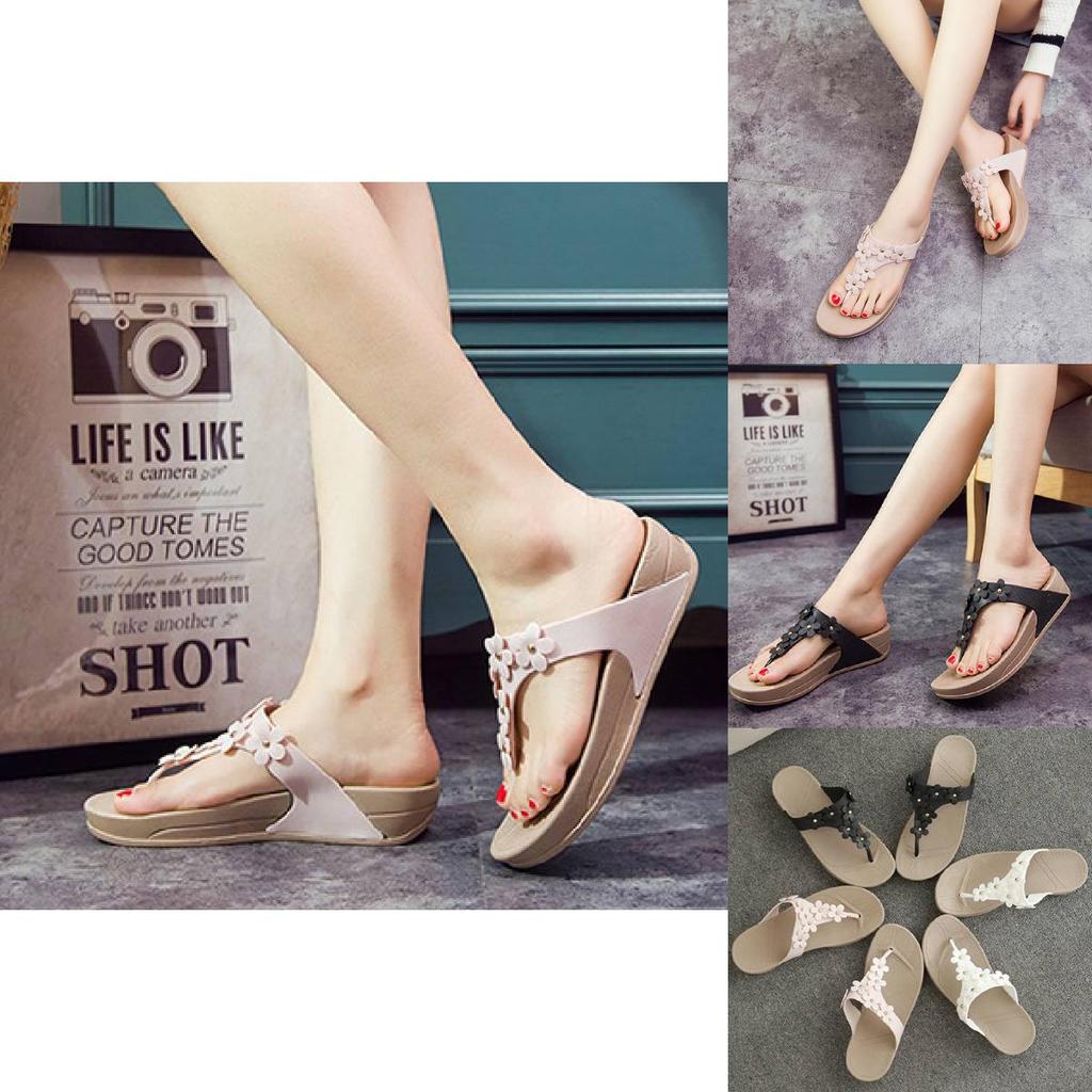 Fashionable 2024 Womens Wedge Flip Flops Outdoor Beach Sandals With Thick Sole