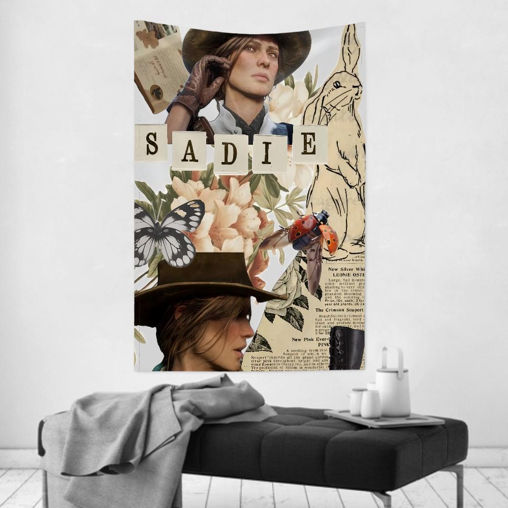 Rdr2 Sadie Adler Arazzo Decorazione Stanza Panno da Parete Sfondo Appeso per Feste Decorazione Stanza Stanza dei Bambini