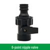 6-Point Lawn Water Valve with 1-Inch Connector for Quick Landscaping