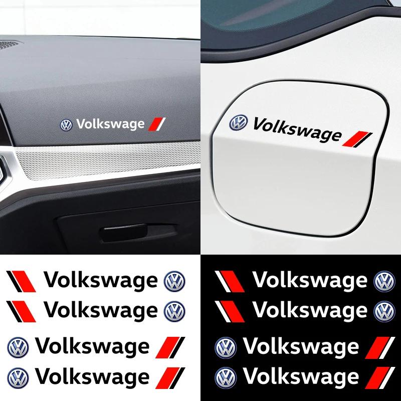 BNP1 4PCS Car Styling Door Handle Decoration Stickers Decals For Volkswagen VW GTI R-Line Polo T5 Golf Passat Scirocco Beetle Tiguan XG3