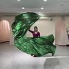 Dance Props Flag With Telescopic Sticks 140*140Cm Multiple Colors Belly Dance Semicircle Flags Performance Props Accessories
