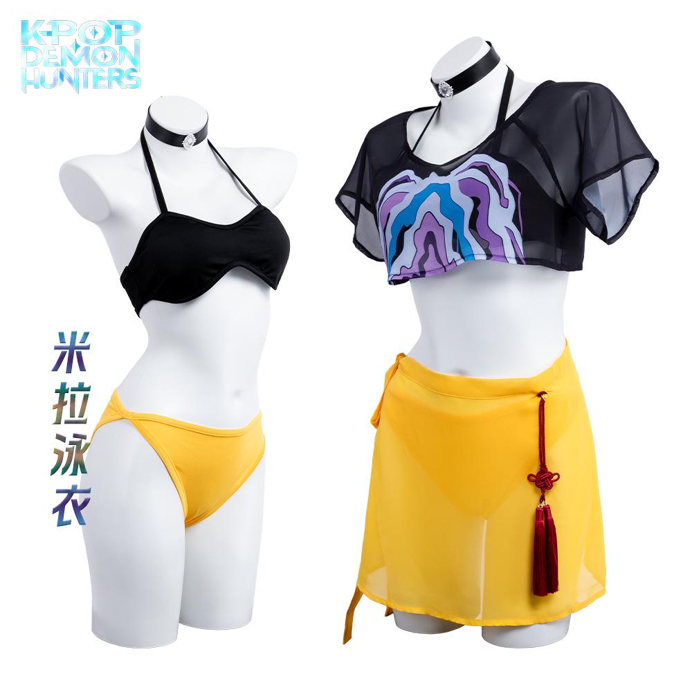 K-pop Demon Hunters Rumi Mira Zoey Cosplay Swimsuit Hot Sale Costume 2025 Summer Women Vest Shorts Coat Outfits Halloween Carnival Party Suit