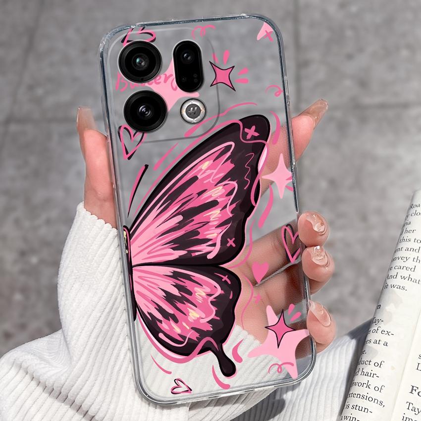 Suitable For Oppo Find X9 X7 X5 Pro X3 X2 Reno11 12 Pro Phone Cover Cute Panda Rabbit Pattern Transparent TPU Dustproof Protective Case For Oppo Shell