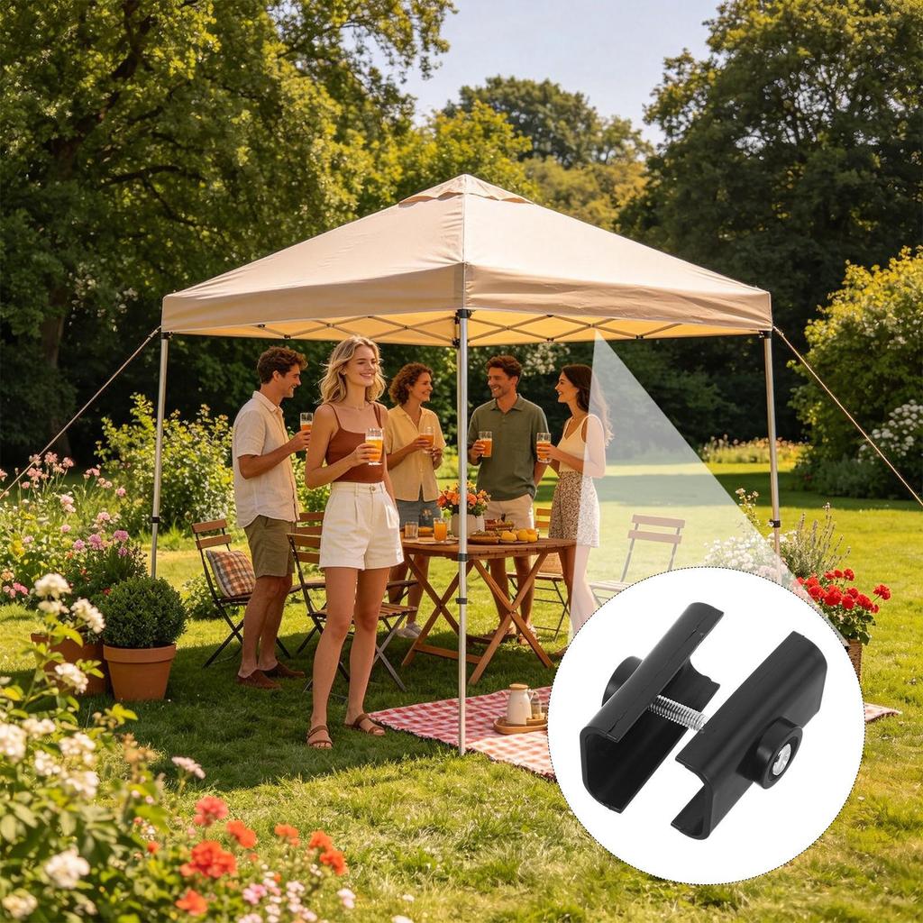 Heavy Duty Umbrella Clamp 4pcs Weather-Resistant Parasol Holder Universal Attachment Mount For Fence Railing, Pool Garden Beach