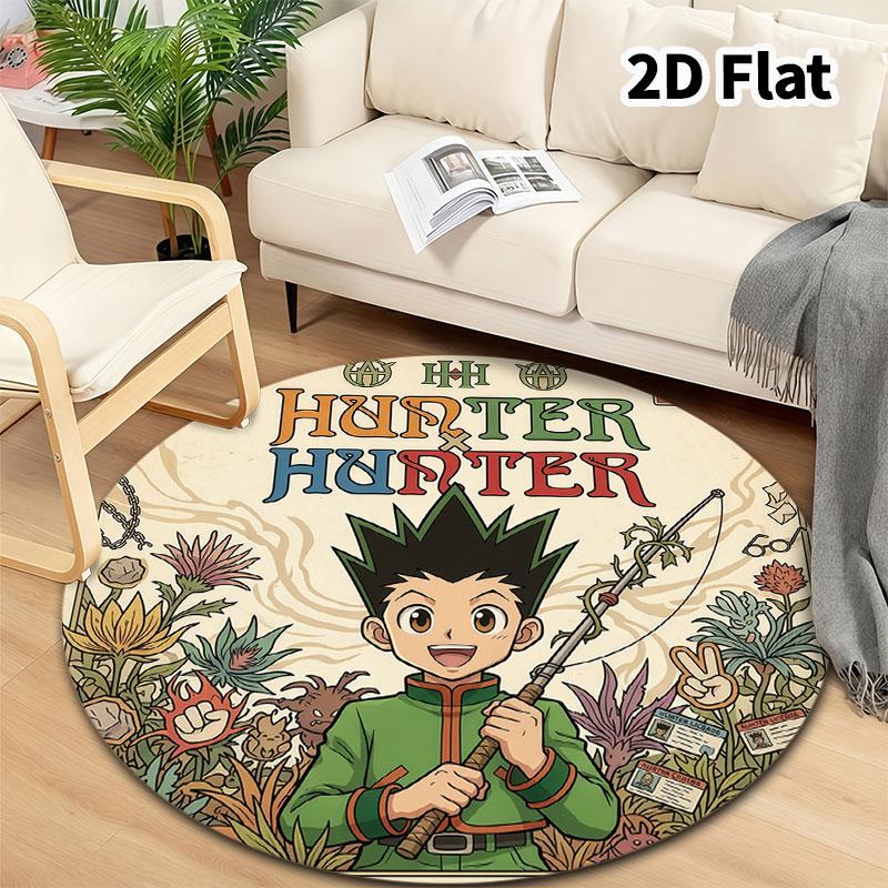 Hunter X Hunter Round Area Rug Carpet Rug For Living Room Bedroom Sofa Playroom Decor Nonslip Floor Mat
