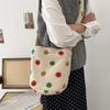 Colorful Polka Dot Plush Bucket Bag Soft And Spacious Shopping Tote For Daily Use