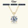 6.5mm 1.0 Carat D Moissanite Solitaire Drop Necklaces 18k Gold Plated Pendant Original Real  Copper Chain Jewelry for Women