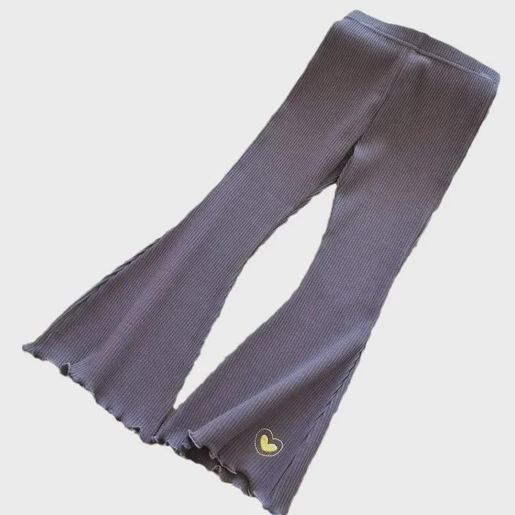 Leggings acampanados de estilo coreano para niñas: Pantalones de algodón de moda para primavera y otoño.